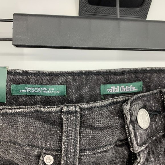 Wild Fable Mom Jeans Highest Rise Tapered Black Gray NWT - Picture 4 of 10